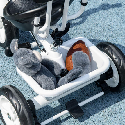 Tricycle for children with sun protection and adjustable seat