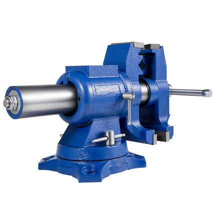 6-Inch Bench Vise, 360-Degree Swivel Base, Clamp-On, Ductile Iron