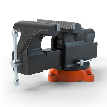 6 Inch Bench Vise, 360 Swivel Base, Anvil, Ductile Iron