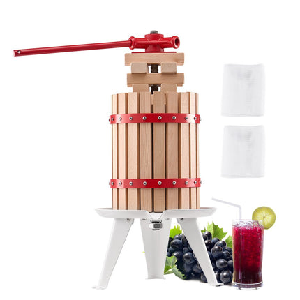 6L Manual Fruit Wine Press – Beechwood Basket, Handle
