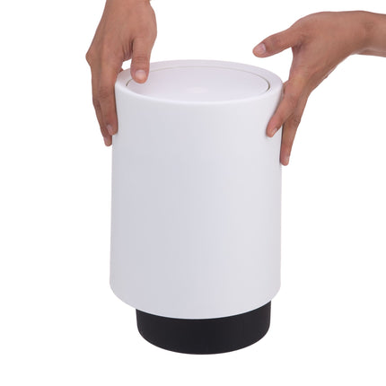 6L Plastic Bathroom Bin with Swing Lid