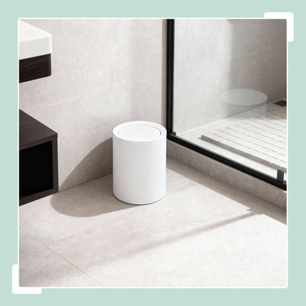 6L Plastic Bathroom Bin with Swing Lid