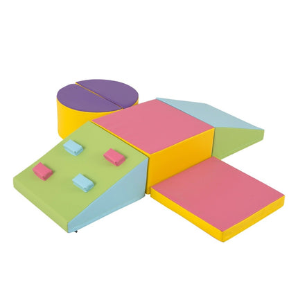 6 PCS. Children's shame material building blocks with climbing rocks for climbing and crawling. Soft building blocks