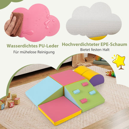 6 PCS. Children's shame material building blocks with climbing rocks for climbing and crawling. Soft building blocks