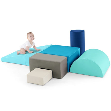 6 stuks Schuimbouwstenen Reuze bouwstenen om mee te rennen en te klimmen Zachte bouwstenen van marineblauw schuim