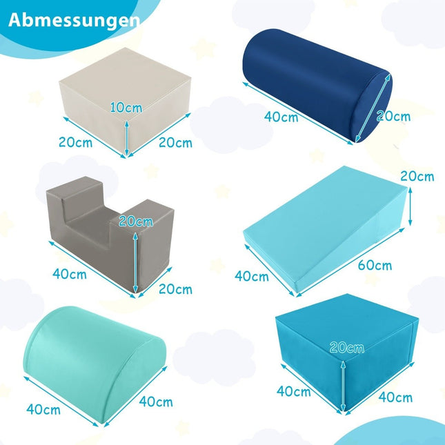 6 PCS. Foam building blocks Giant building blocks for running around and climbing Soft building blocks made of navy blue foam