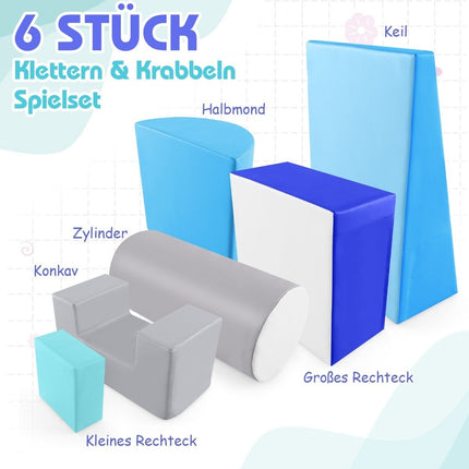 6 PCS. Foam building blocks, giant building blocks for running around and climbing, blue