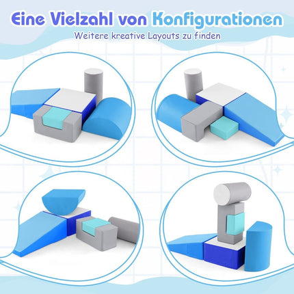 6 PCS. Foam building blocks, giant building blocks for running around and climbing, blue