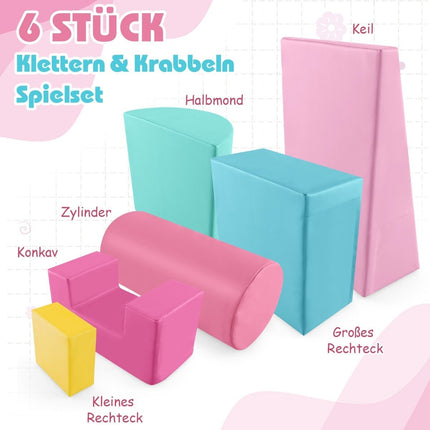 6 PCS. Foam building blocks, giant building blocks for running around and climbing, dark pink