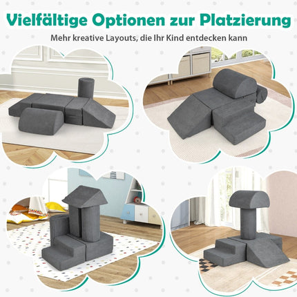 6 PCS. Soft building blocks for climbing and crawling foam building blocks giant building blocks grey