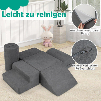 6 PCS. Soft building blocks for climbing and crawling foam building blocks giant building blocks grey