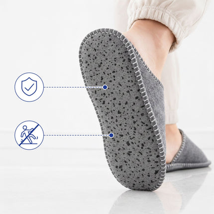 6 Pairs Beige Felt Guest Slippers with Storage Bag