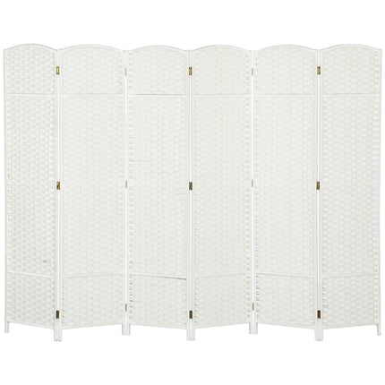 6-Panel Folding Room Divider, White Polypropylene