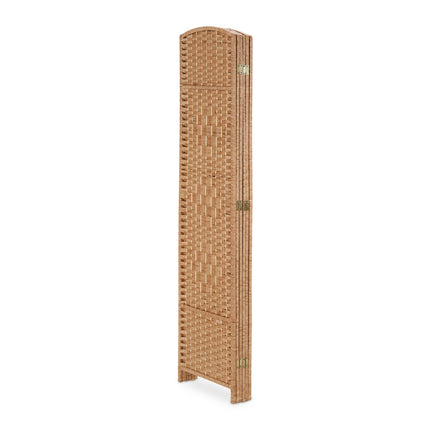 6-Panel Natural Folding Room Divider