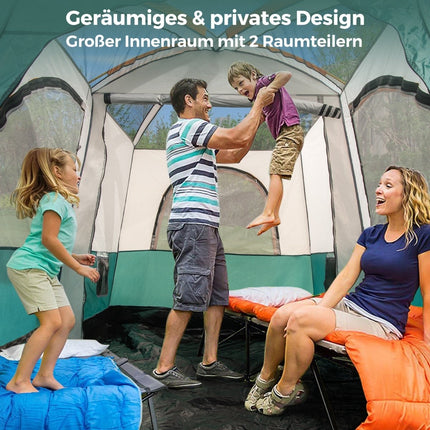 6-Person Camping Tent with 2 Rooms, Rainfly, Mesh Windows