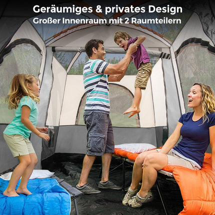 6-Person Camping Tent with Divider & Rain Cover