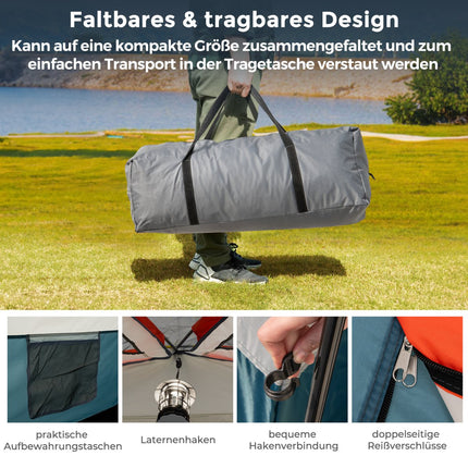 6-Person Camping Tent with Divider & Rainfly, Blue