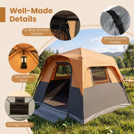 6-Person Instant Cabin Tent with Rainfly and Carry Bag