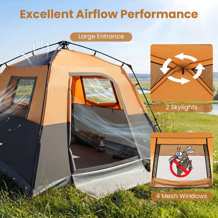 6-Person Instant Cabin Tent with Rainfly and Carry Bag