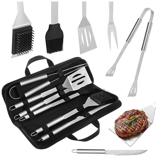 6-Piece Stainless Steel BBQ Tool Set with Case