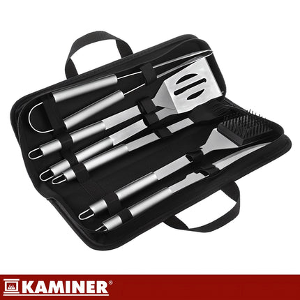 6-Piece Stainless Steel BBQ Tool Set with Case
