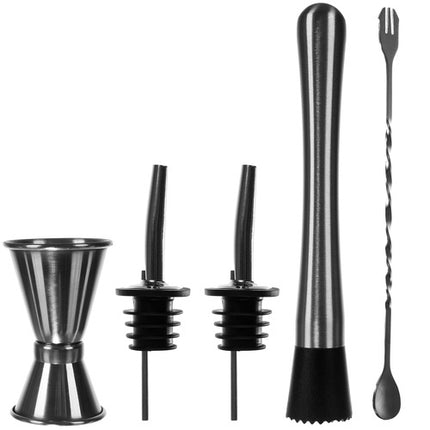 6-Piece Stainless Steel Bartender Set with 700ml Shaker