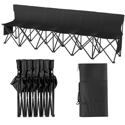 6-Seat Folding Soccer Bench With Backrest, Carry Bag