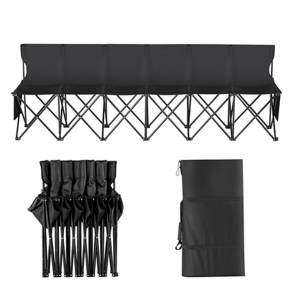 6-Seat Folding Soccer Bench With Backrest, Carry Bag