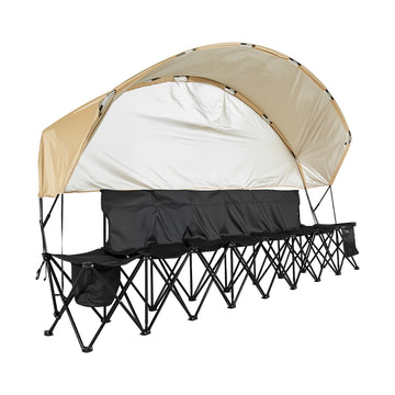 6-Seat Folding Sports Bench with Canopy, Carry Bag