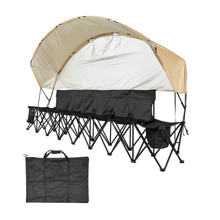 6-Seat Folding Sports Bench with Canopy, Carry Bag