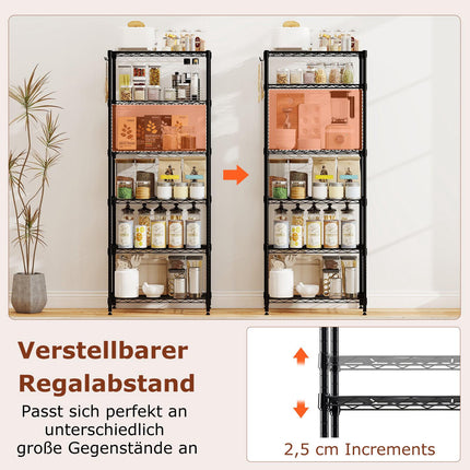 6-Tier Adjustable Metal Storage Shelf – Heavy Duty