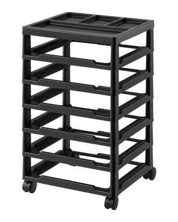 6-Tier Rolling Storage Cart, Organizer Top, Locking Wheels