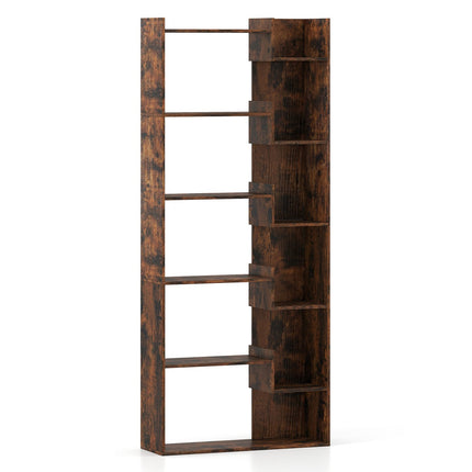 6-Tier Wooden Bookshelf with 11 Shelves, 163 cm