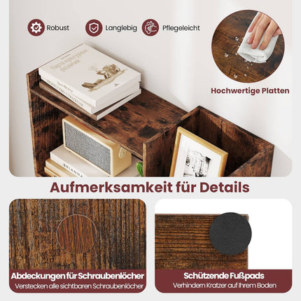 6-Tier Wooden Bookshelf with 11 Shelves, 163 cm