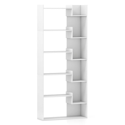 6-Tier Wooden Bookshelf with 11 Shelves, 163 cm, White