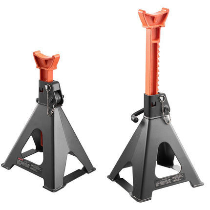 6-Ton Jack Stands Pair, Double Locking, 14.6-22.8 In