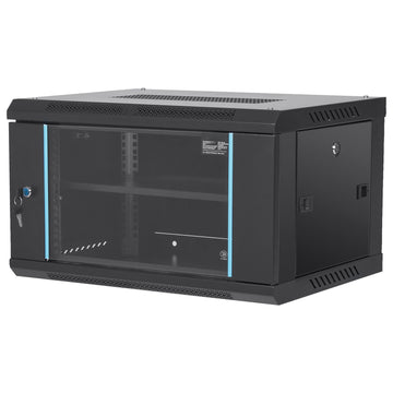 6U Wall-Mount 19-Inch Server Rack Cabinet, Locking Glass