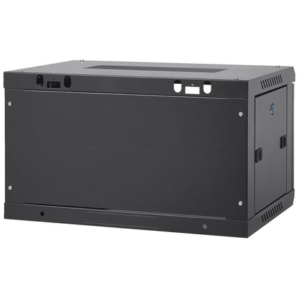 6U Wall-Mount 19-Inch Server Rack Cabinet, Locking Glass