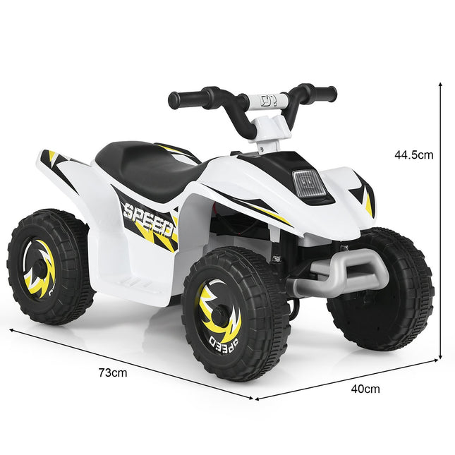 6V Battery Operated Quad Mini Quad for Toddlers 73 x 40 x 44.5 cm White