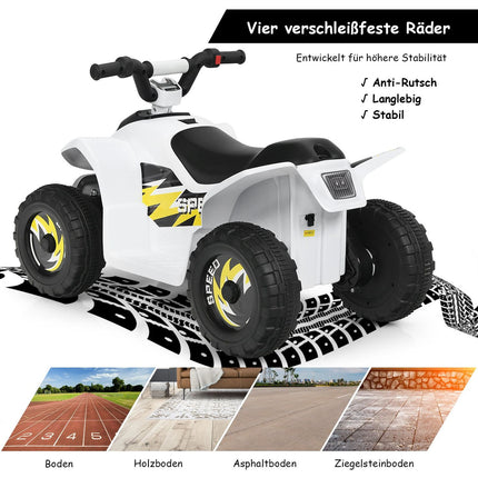 6V Battery Operated Quad Mini Quad for Toddlers 73 x 40 x 44.5 cm White