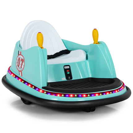 6V Kids Bumper Car with Remote & 360 Rotation, Green