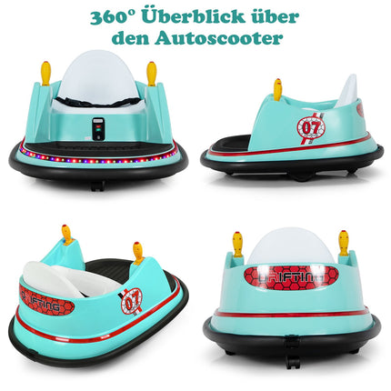 6V Kids Bumper Car with Remote & 360 Rotation, Green
