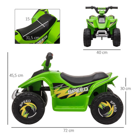 6V Kids Electric Quad Bike, Green – Ages 1.5-3, Up to 20kg