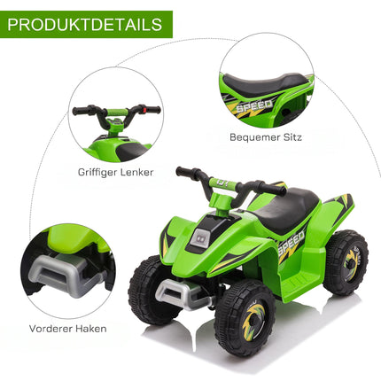 6V Kids Electric Quad Bike, Green – Ages 1.5-3, Up to 20kg