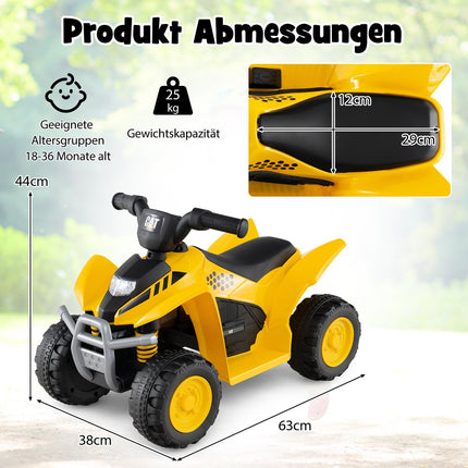 6V Kids Electric Quad with LED Headlights, 18–36 Months