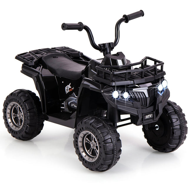 6V Kids Electric Quad with MP3 & LED Lights, Black