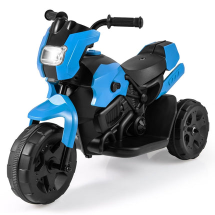 6V Kids Electric Ride-On Motorcycle, 3-Wheel, LED Lights