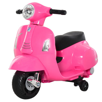 6V Pink Kids Electric Motorcycle with Training Wheels