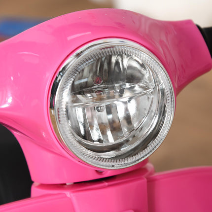 6V Pink Kids Electric Motorcycle with Training Wheels