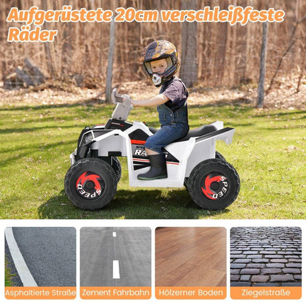 6V children's quad electric with forward/reverse switch children's quad mini electric quad white